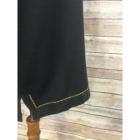 Quacker Factory Large Black Sweater V Neck Sequine - Picture 8 of 11